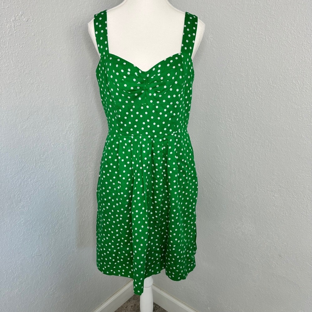 Donna Ricco Green Polka Dot Sundress